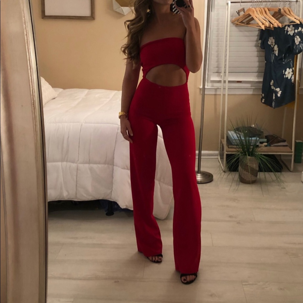Fashion Nova Red Jumpsuit